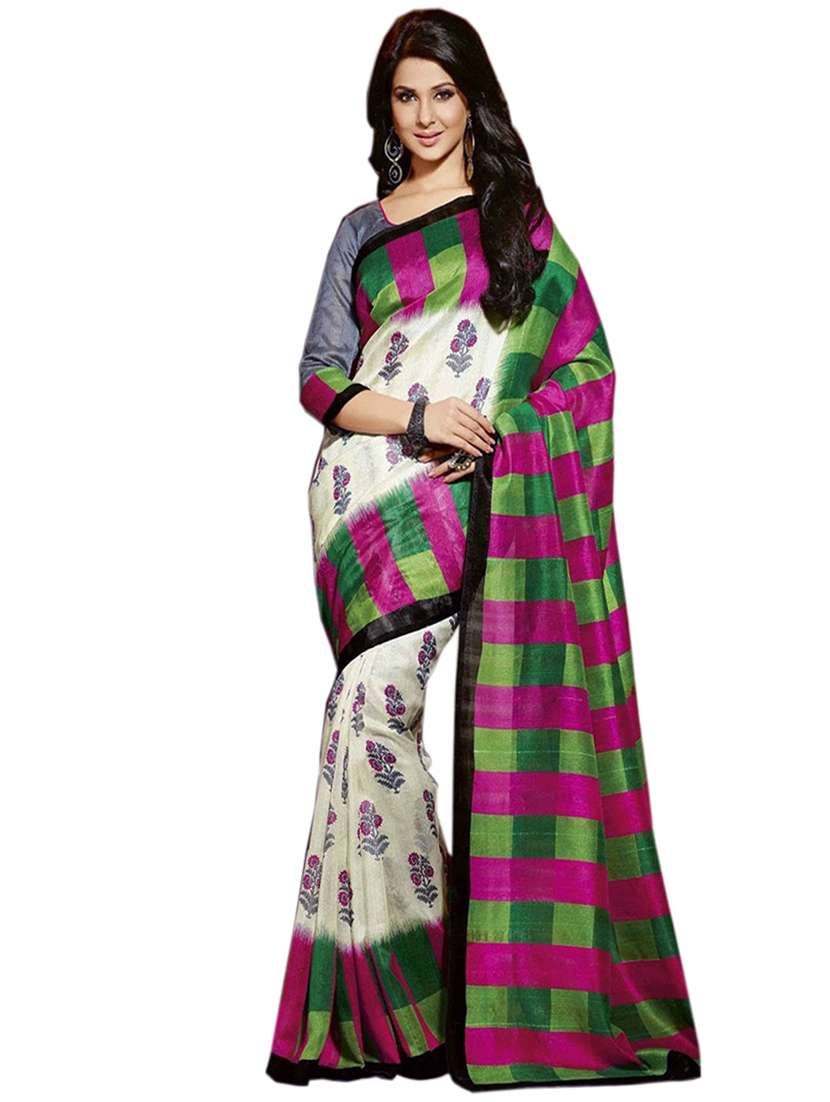 multi colored silk saree