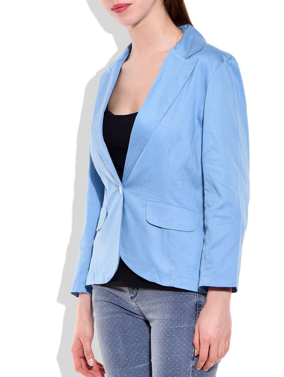 blue cotton casual blazer - 10031246 -  Standard Image - 1