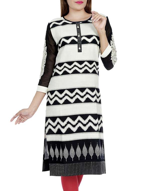 white khadi straight kurta