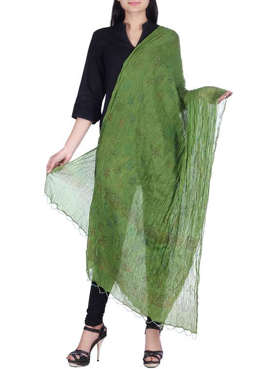 green cotton dupatta
