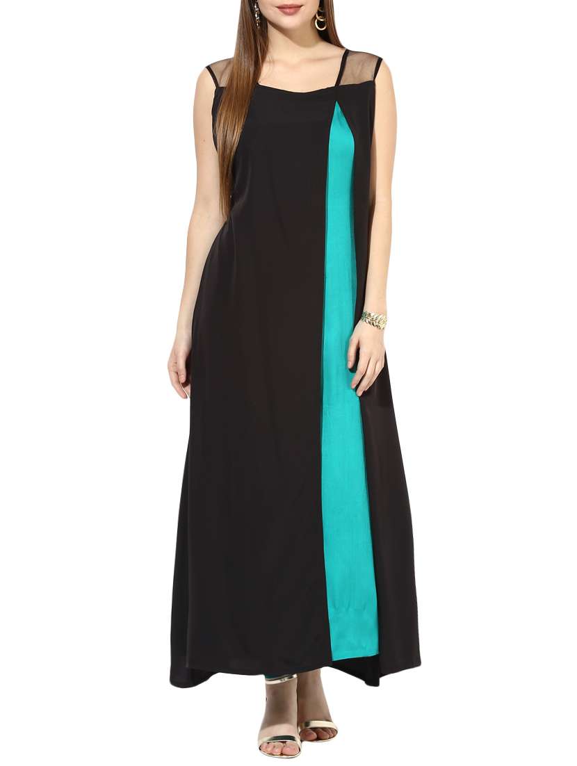 black rayon long kurta