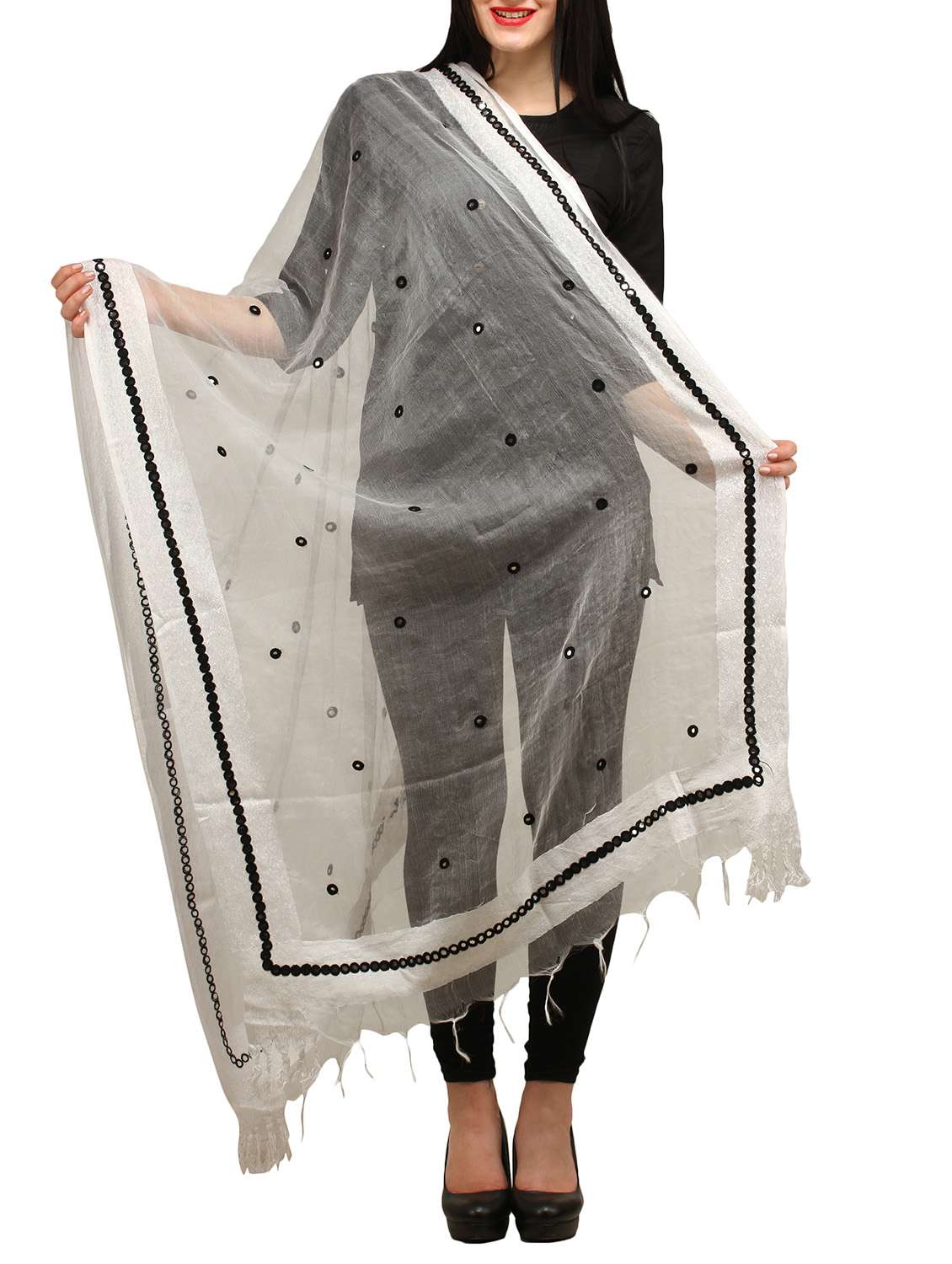 white organza dupatta