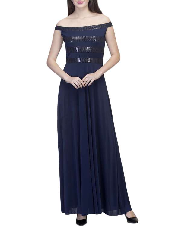 blue polyester dress