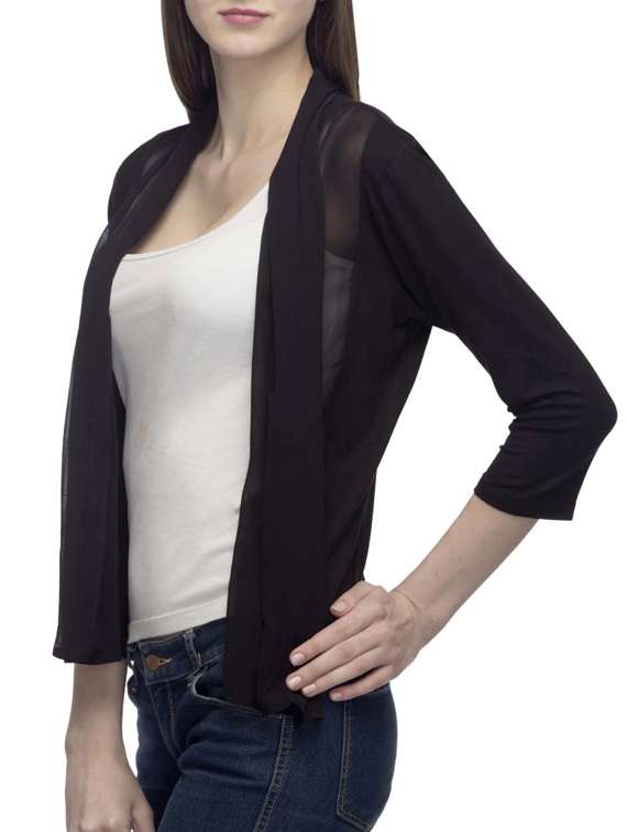 Black Polyster shrug - 10081693 -  Standard Image - 1