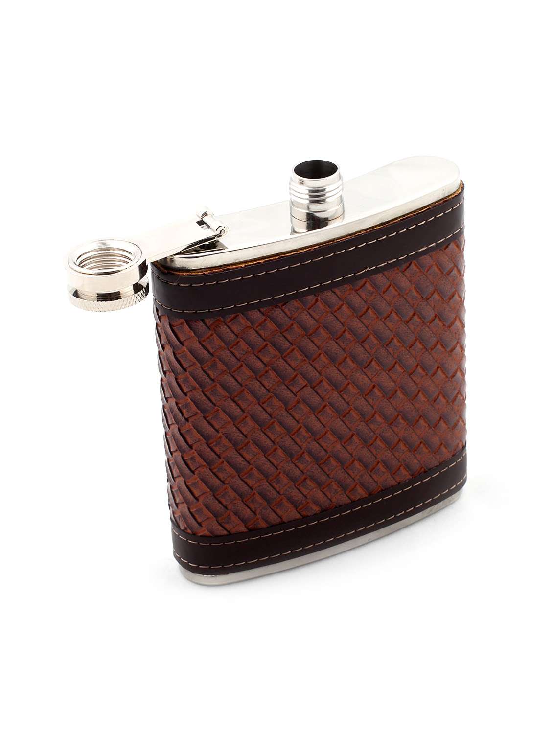 hip flask leather check - 10111550 -  Standard Image - 1