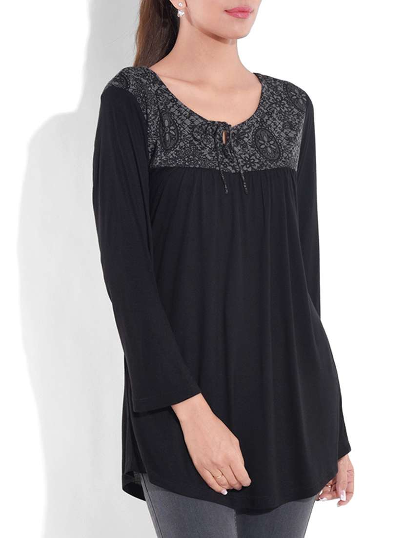 black viscose regular top