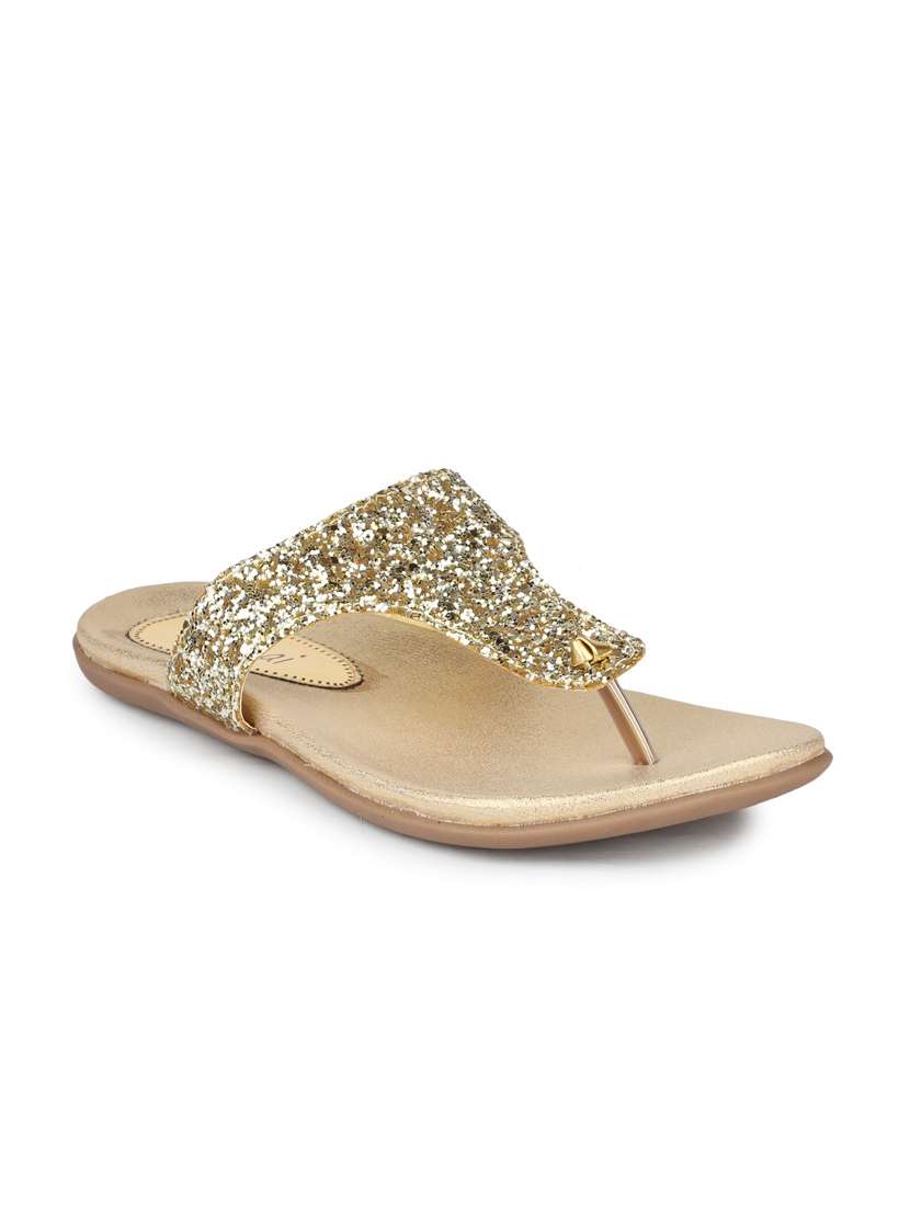 golden leatherette sandal
