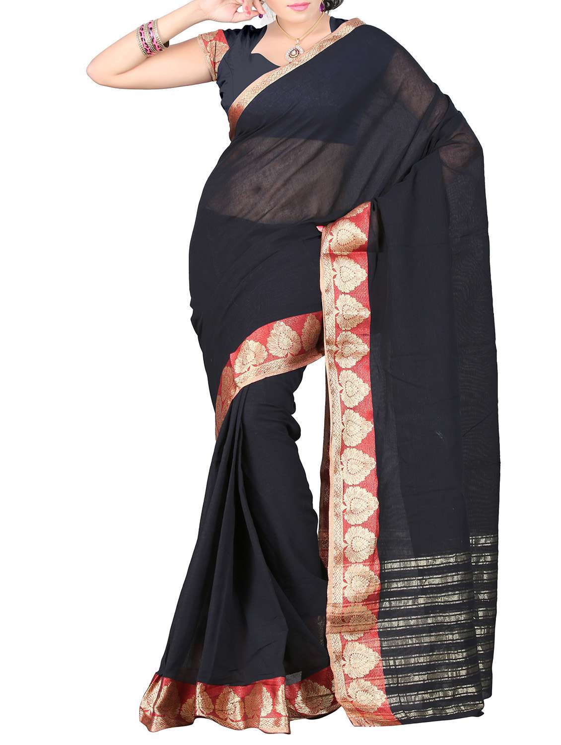 black cotton saree