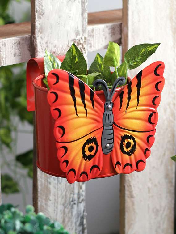 butterfly pot red