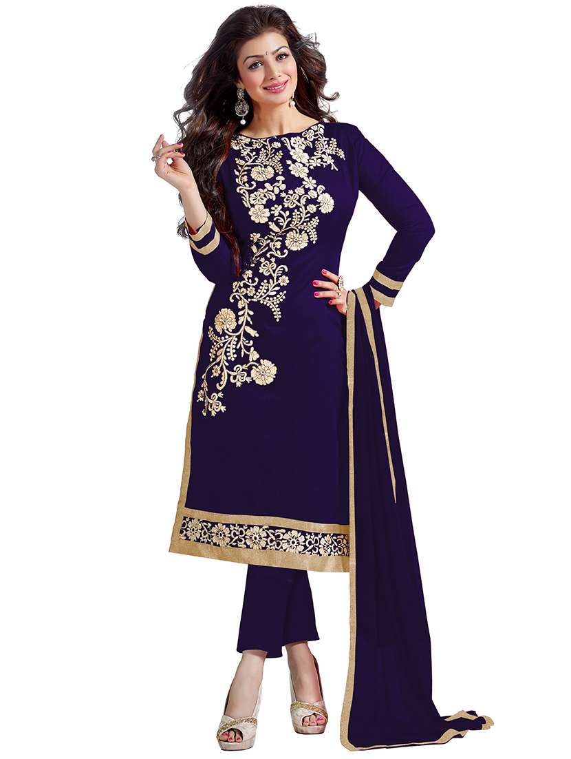 embroidered straight pant unstitched suit