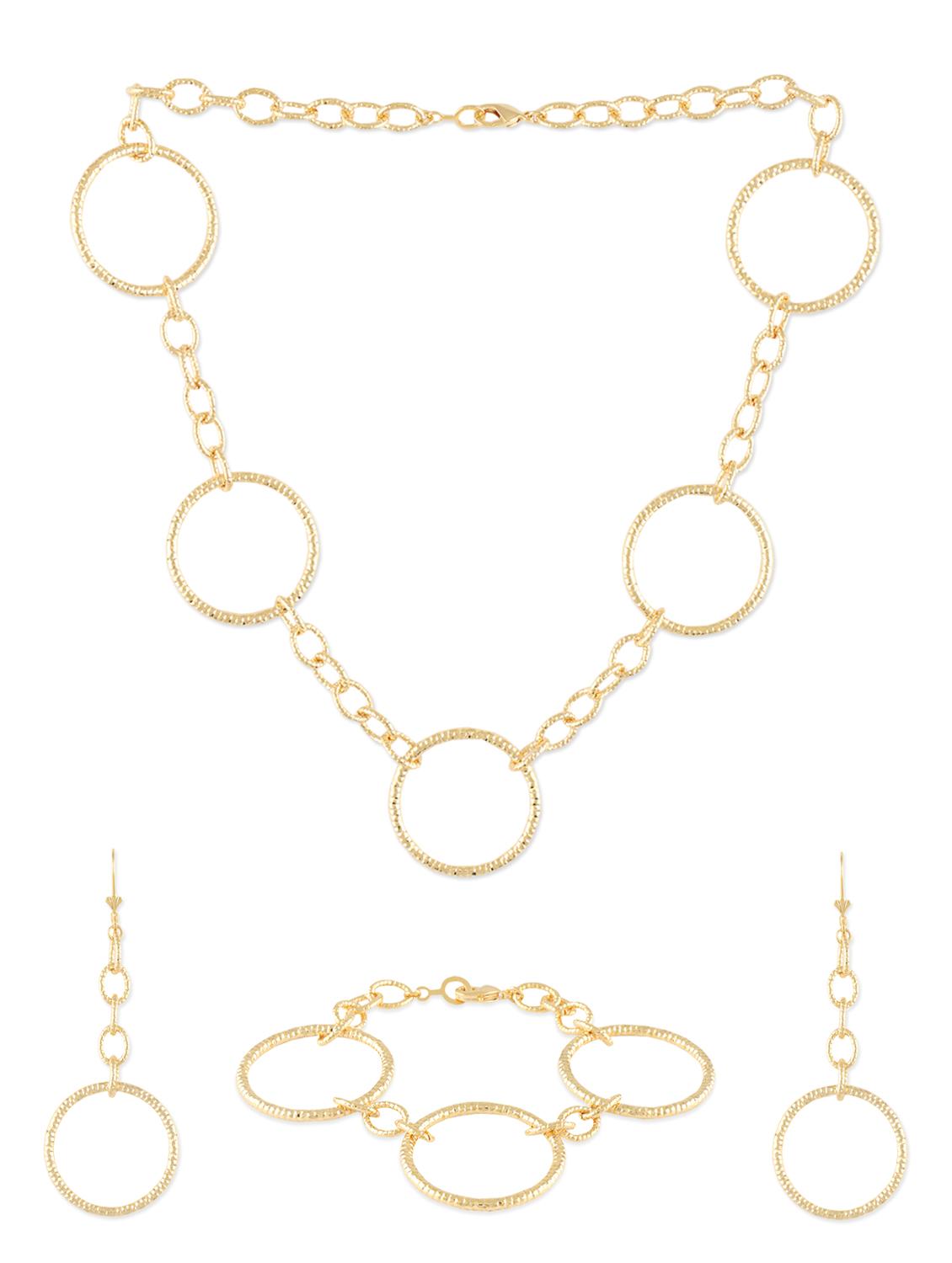 Golden Metal Alloy Necklace Set - Siyora