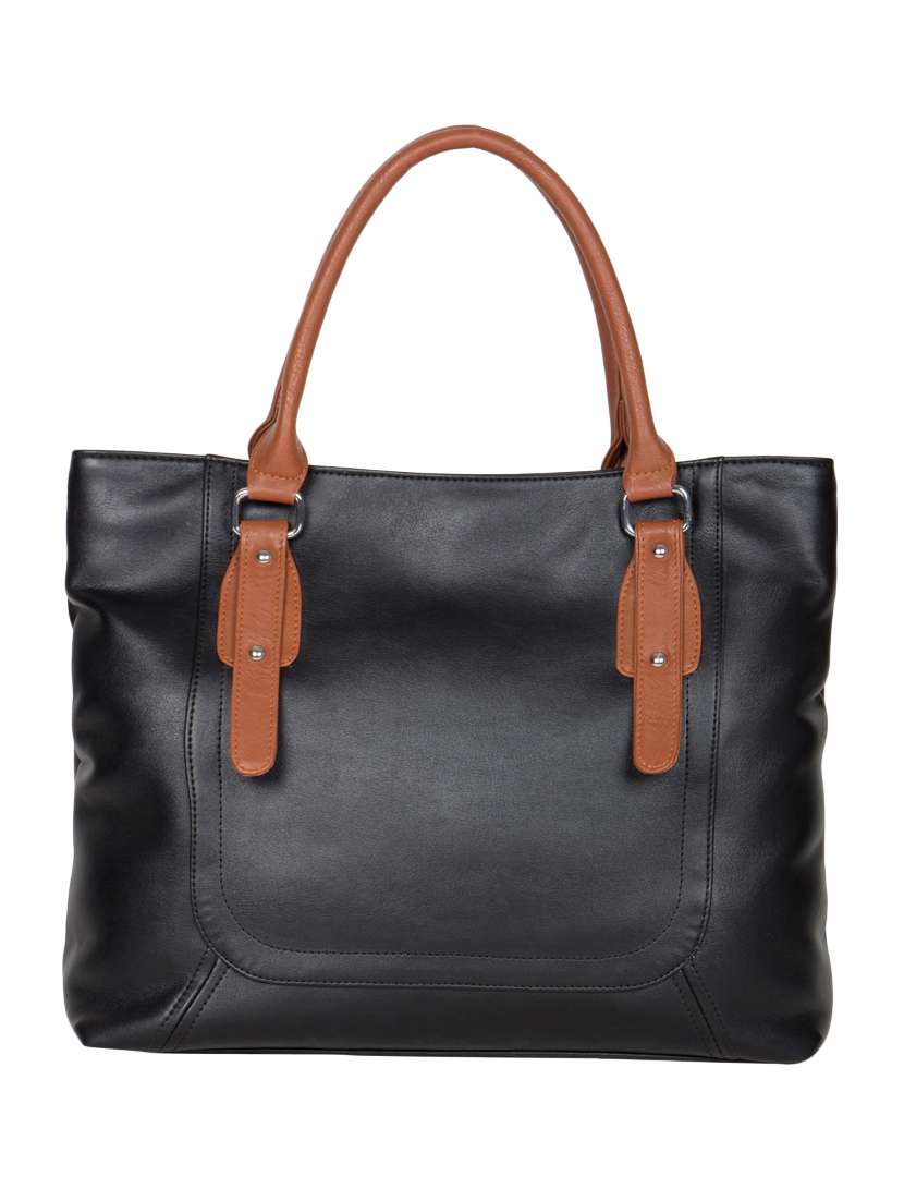 black leatherette handbag