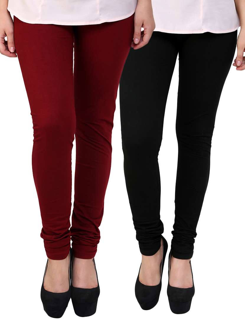 red cotton leggings