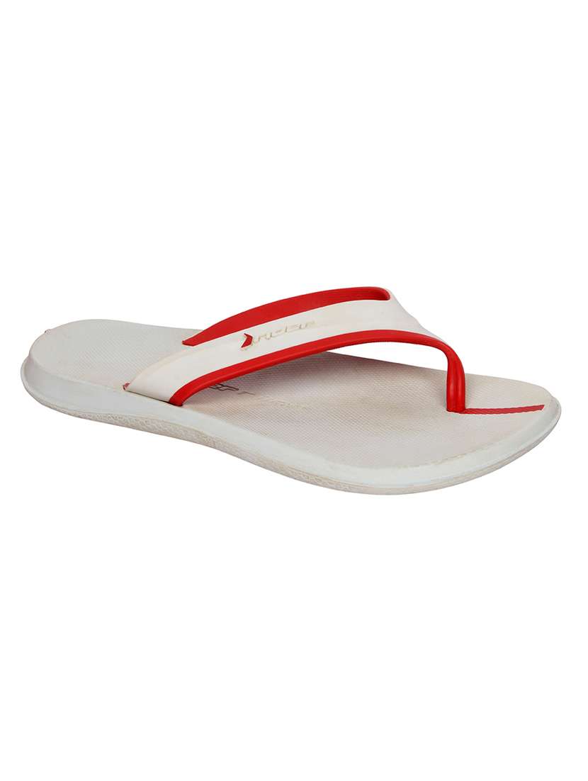white rubber flip flop