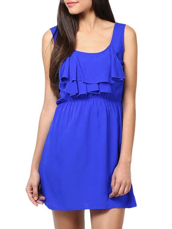 blue polyester dress