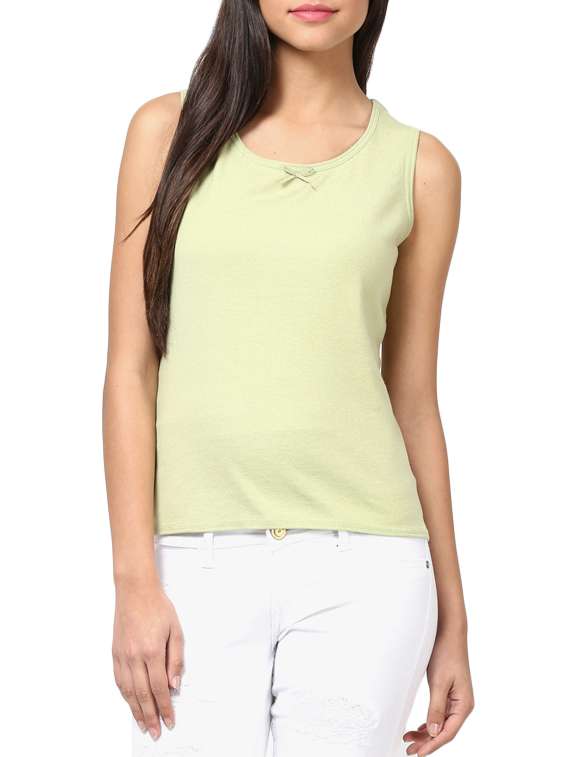 lemon green  cotton tank top top