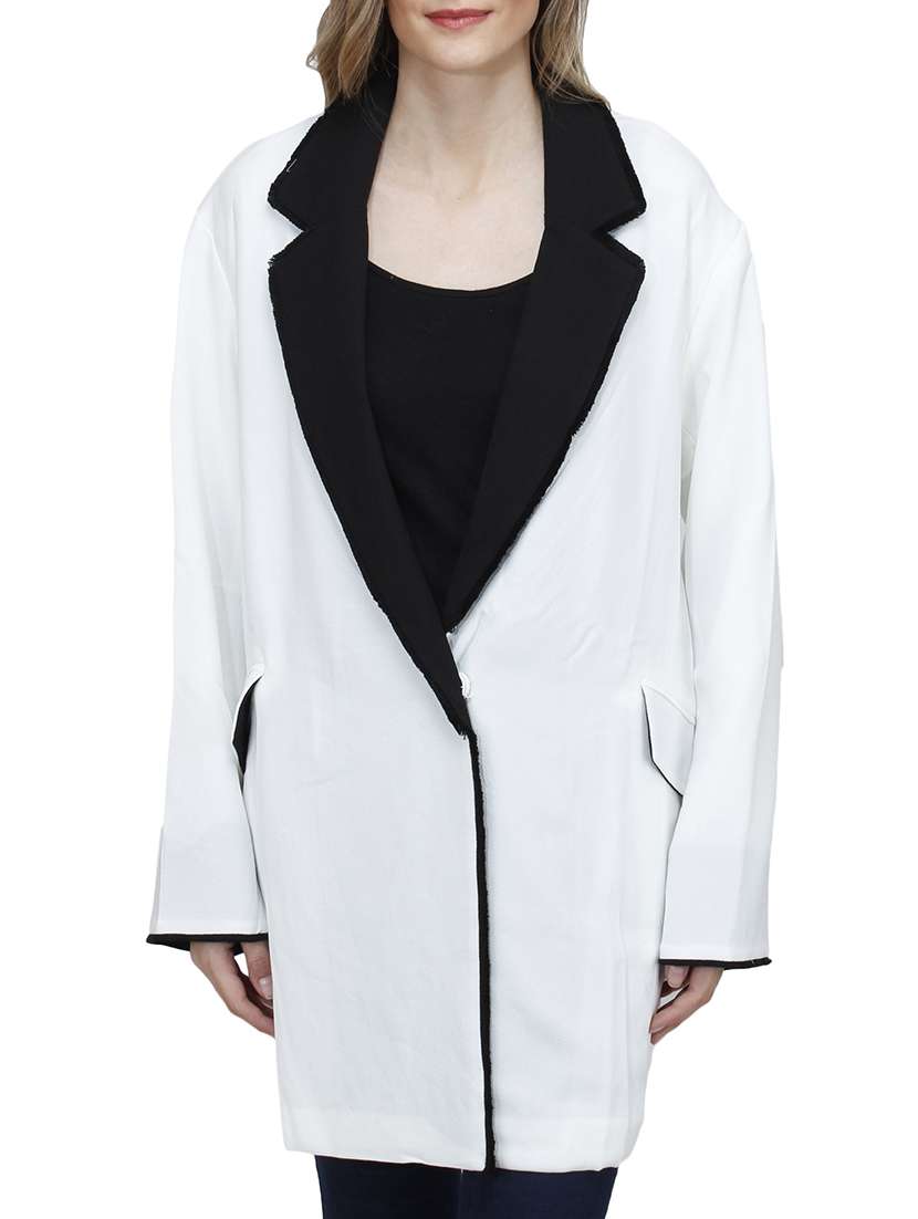 lapel neck long coat 