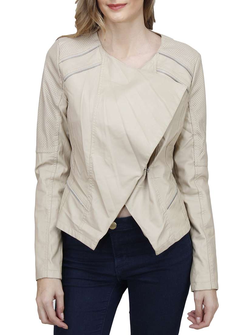 beige leatherette jacket