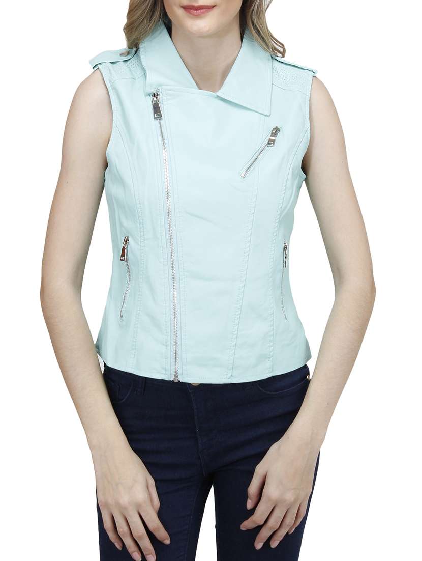 light blue leatherette jacket