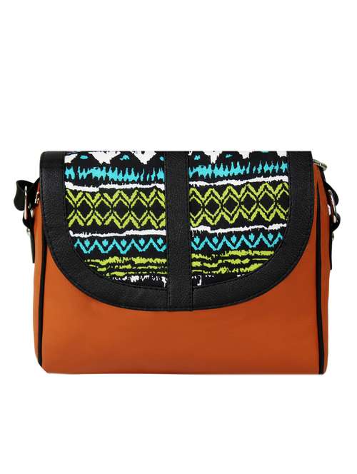 multi printed leatherette slingbag - 10268885 - Standard Image - 0