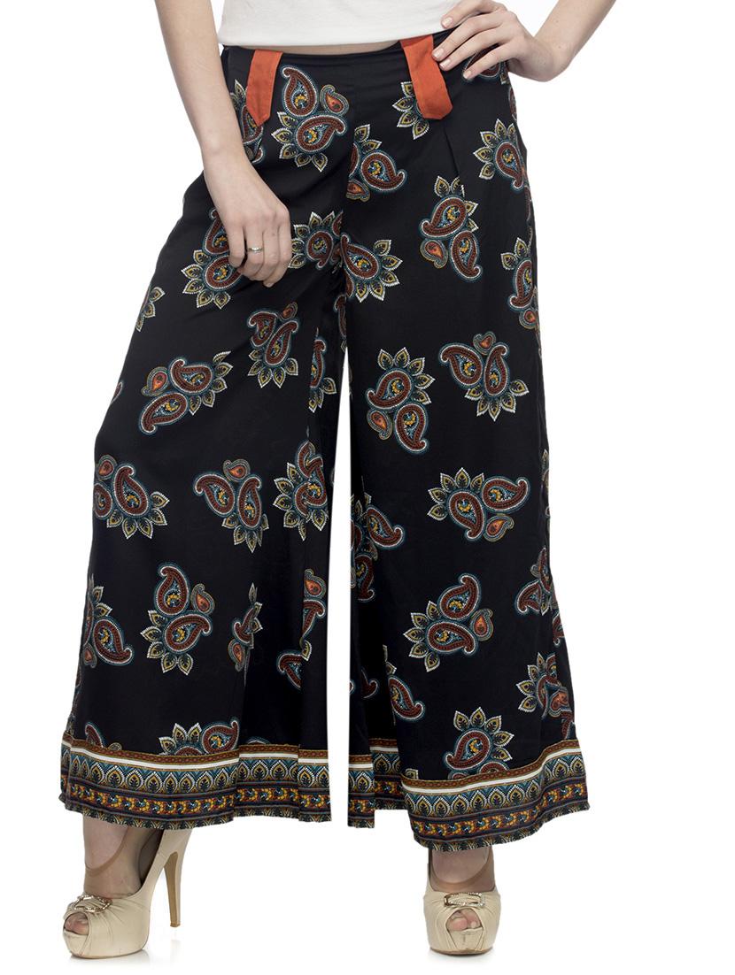 multicolor polyester blend palazzos