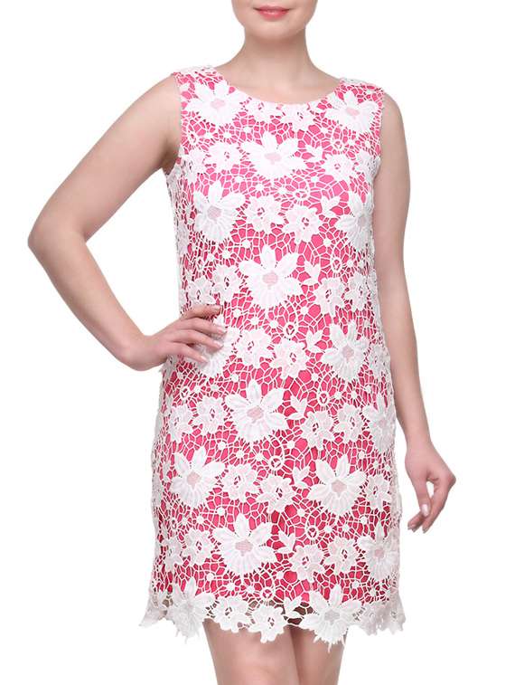 sleeve lace round neck dress