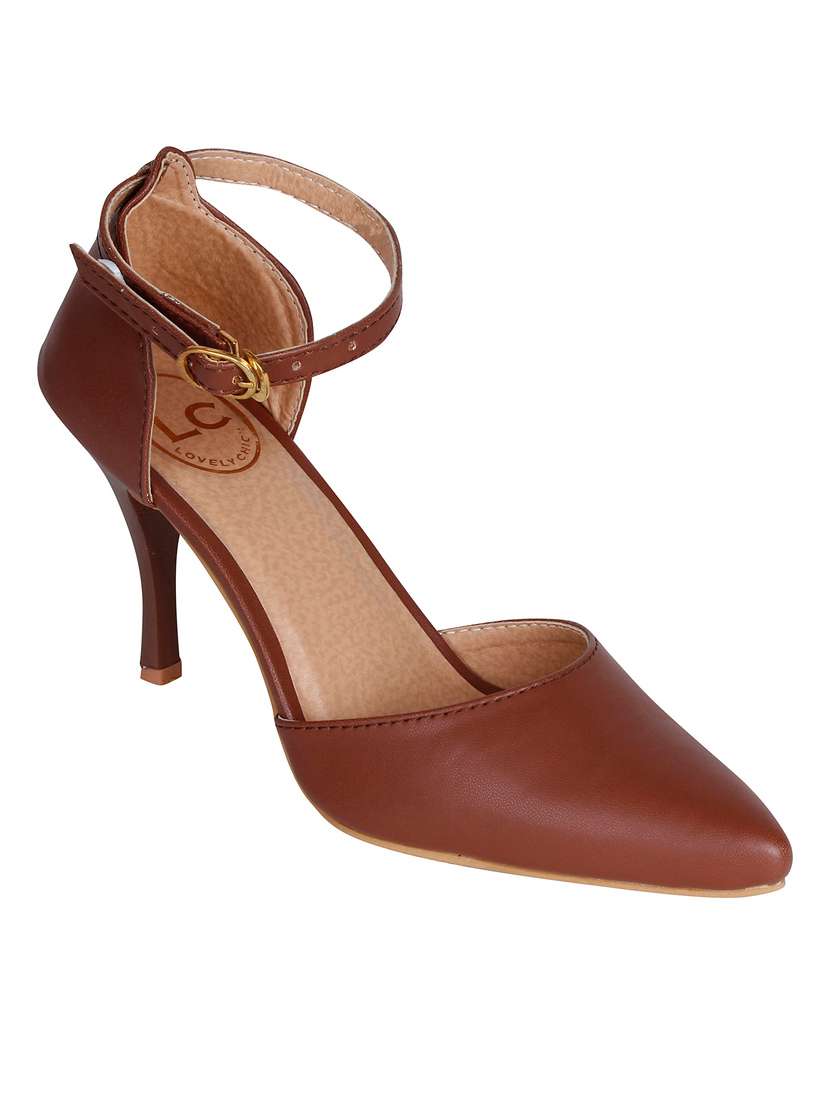 black  leatherette sandal