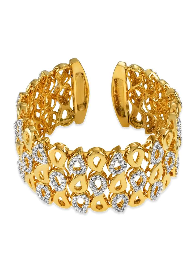 gold , white cz bangle