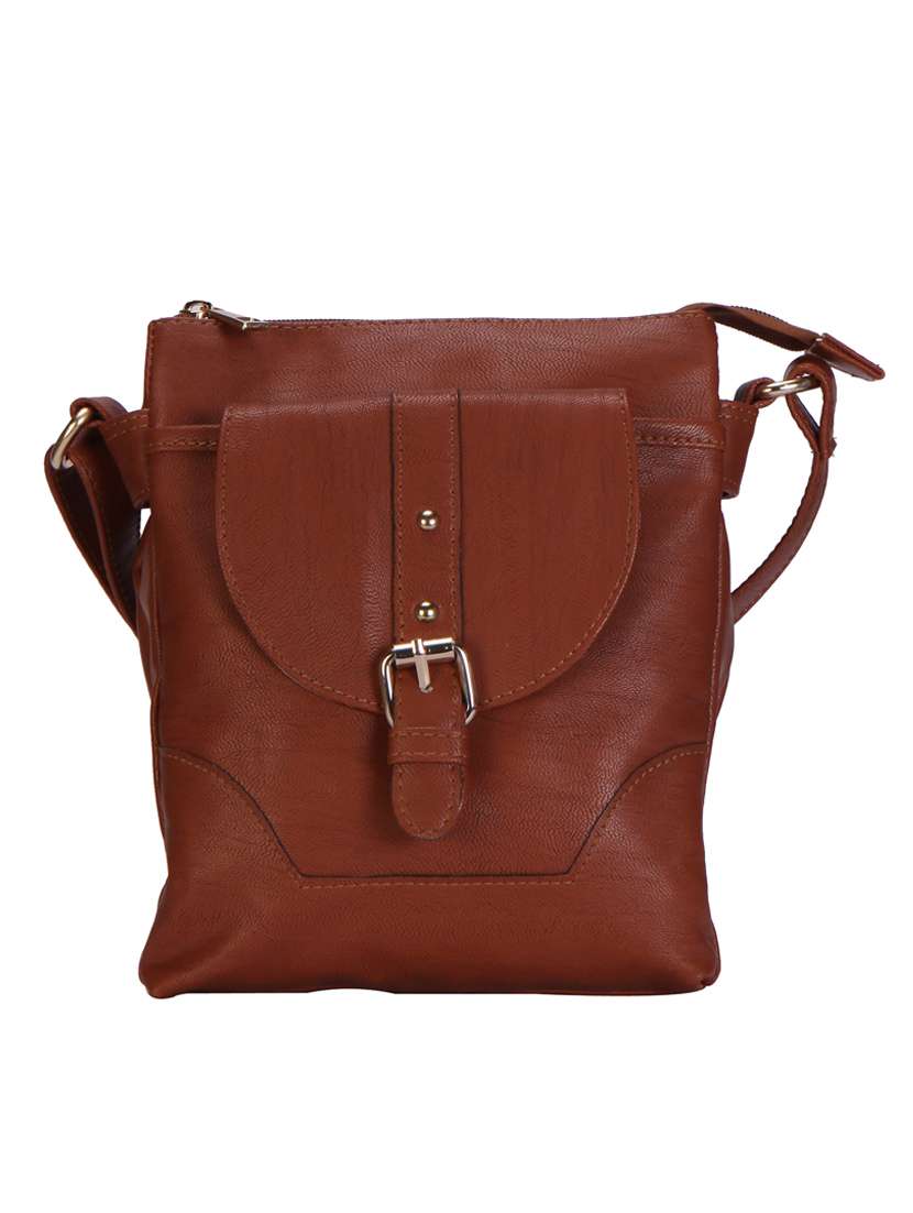 brown leatherette backpack
