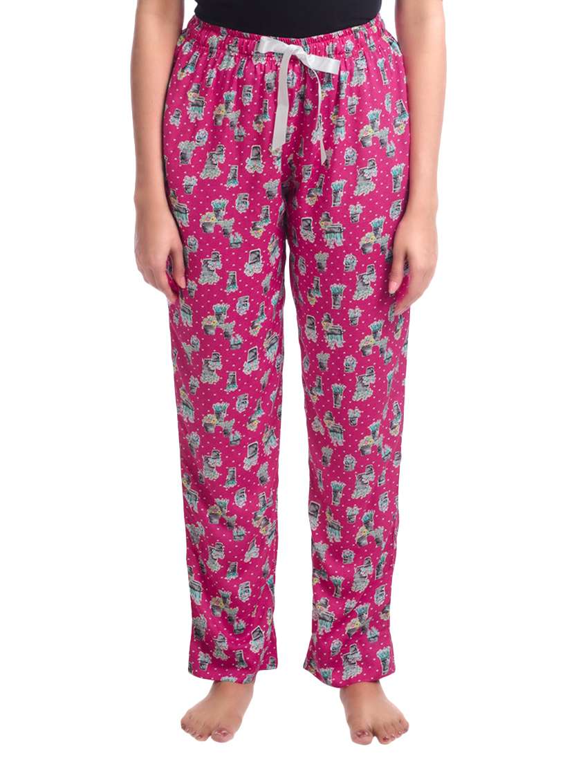 pink, multicoloured rayon pajama
