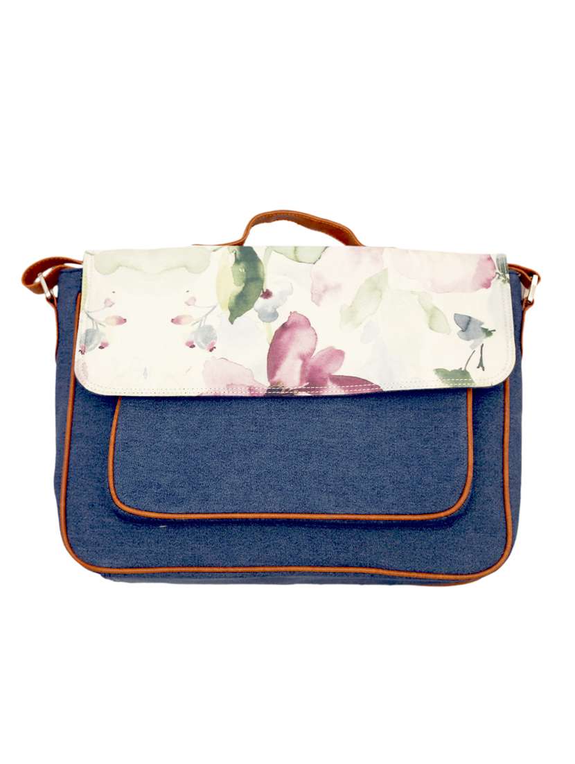blue denim satchel