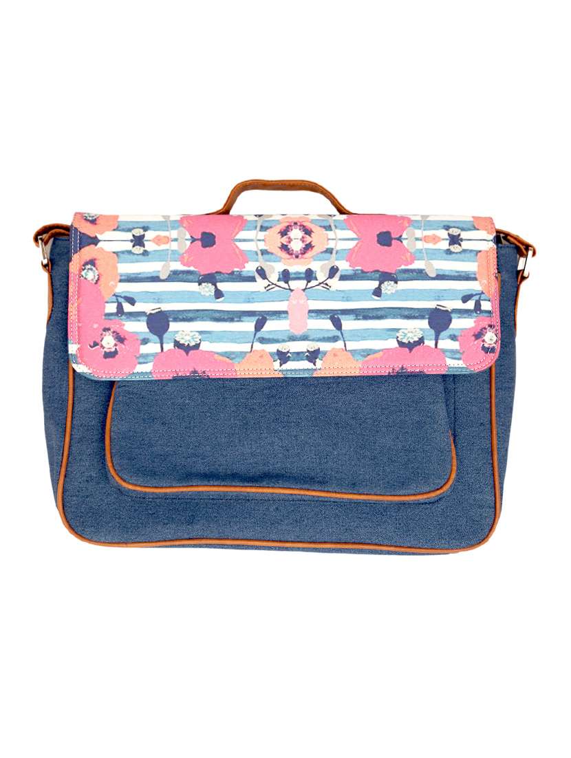 blue denim satchel