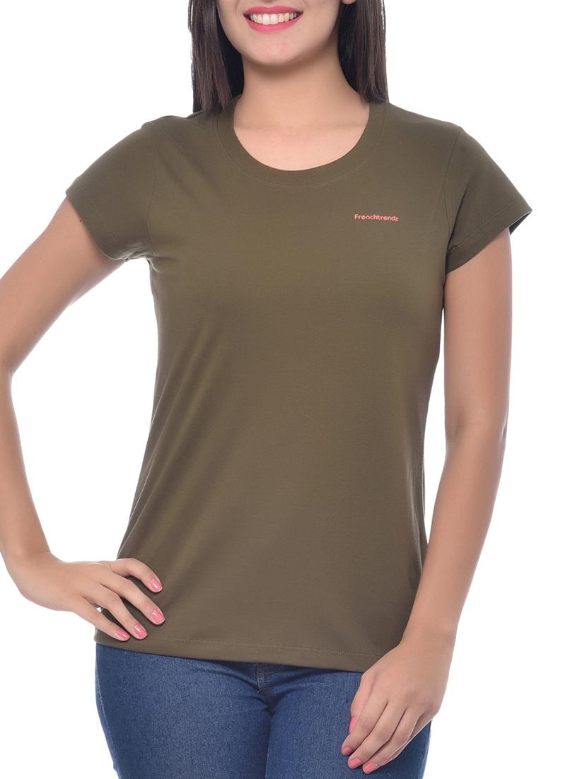 green cotton tee - 10346483 - Zoom Image - 0