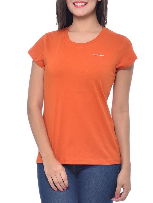 orange cotton tee - 10346484 - Standard Image - 0