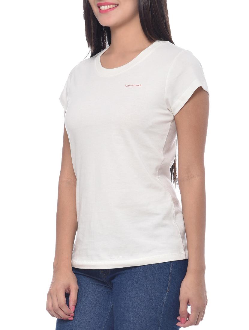 ivory cotton regular tshirt - 10346486 - Standard Image - 1