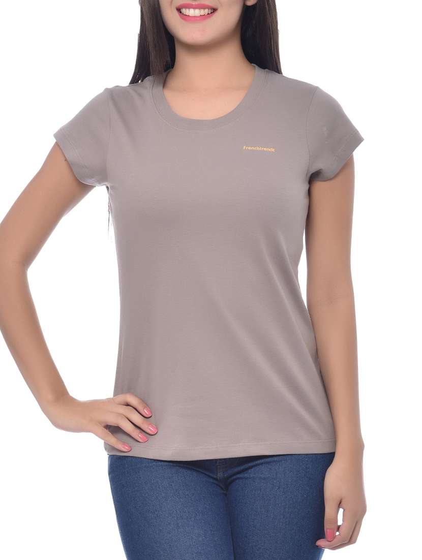 grey cotton regular tshirt
