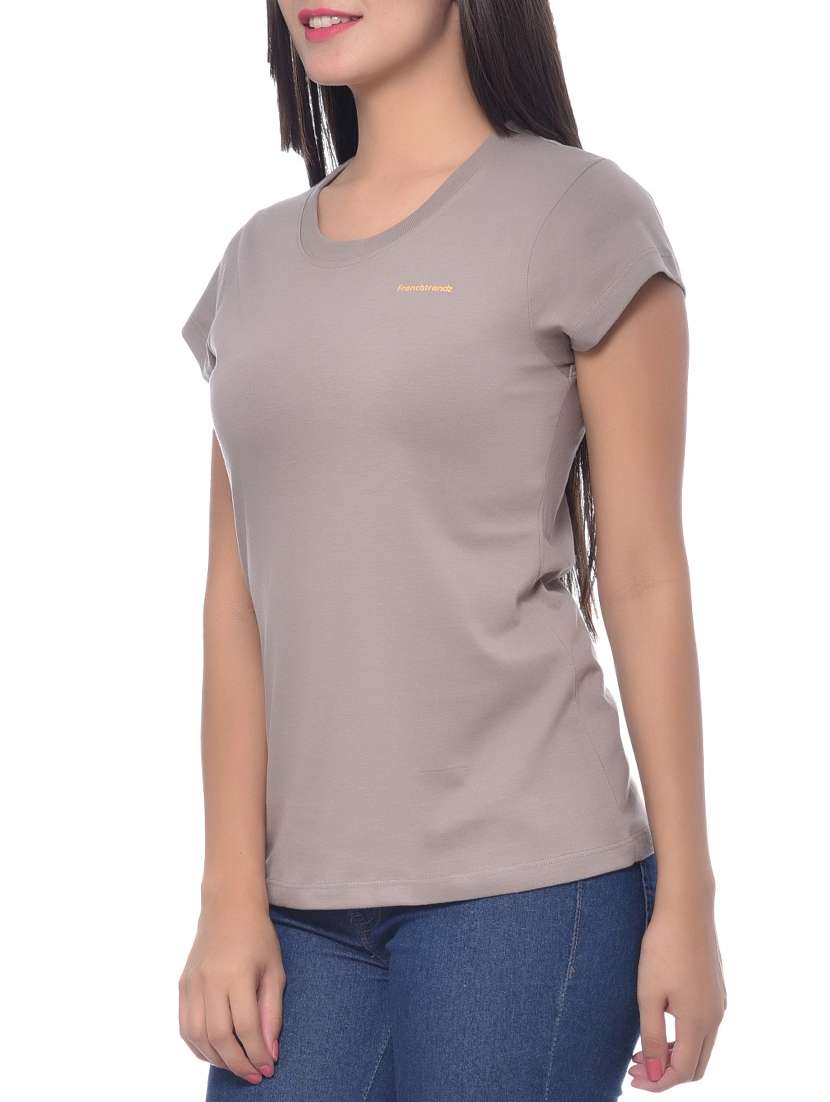 grey cotton regular tshirt - 10346487 - Standard Image - 1
