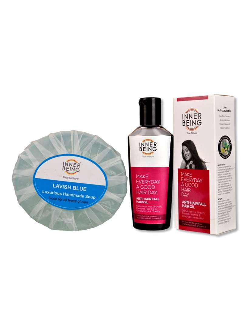 inner being anti hair fall oil 100ml & lavish blue handmade soap 75 grm