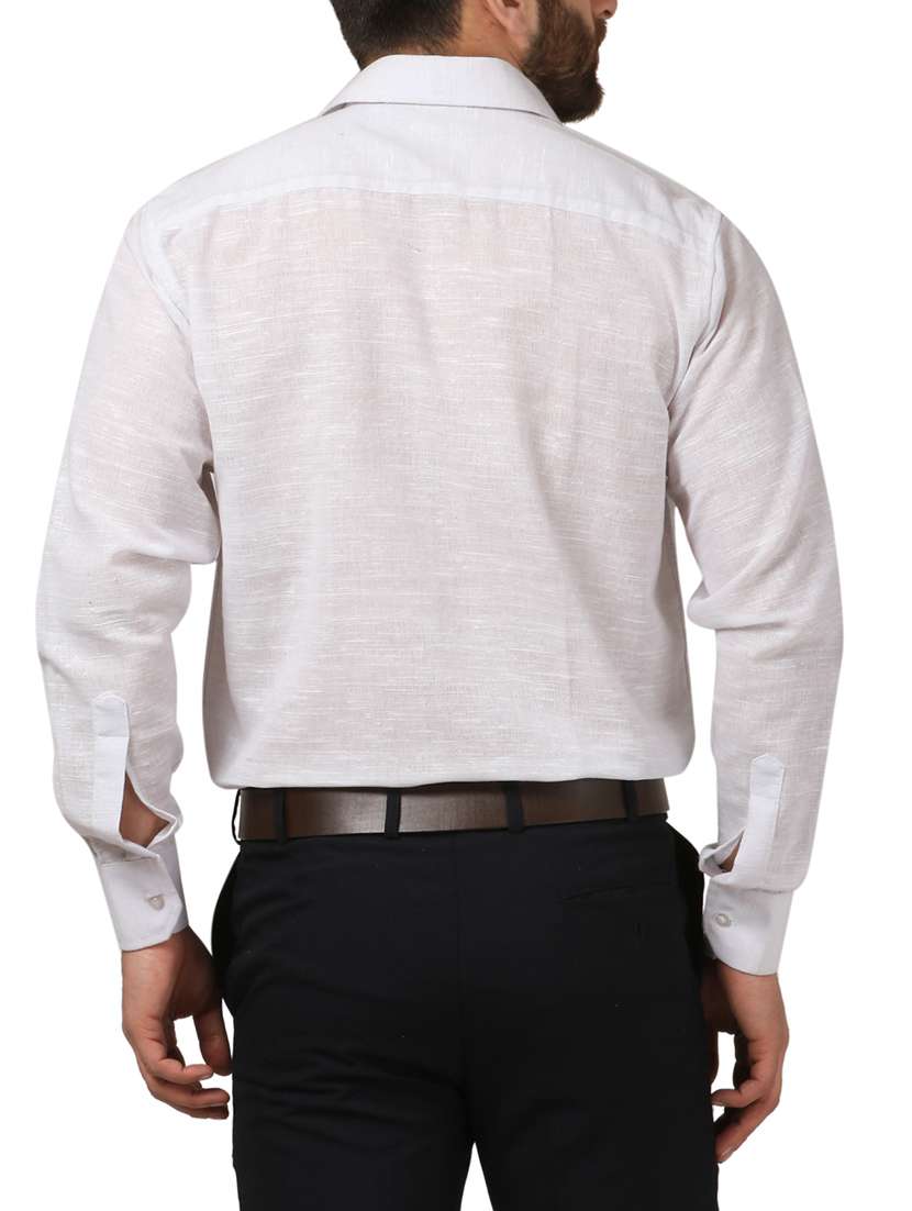 Buy online White Pure Khadi Cotton Formal Shirt from shirts for