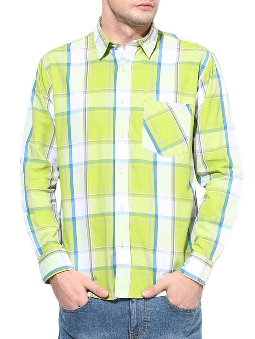green cotton casual shirt