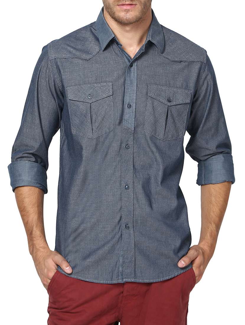 grey cotton casual shirt
