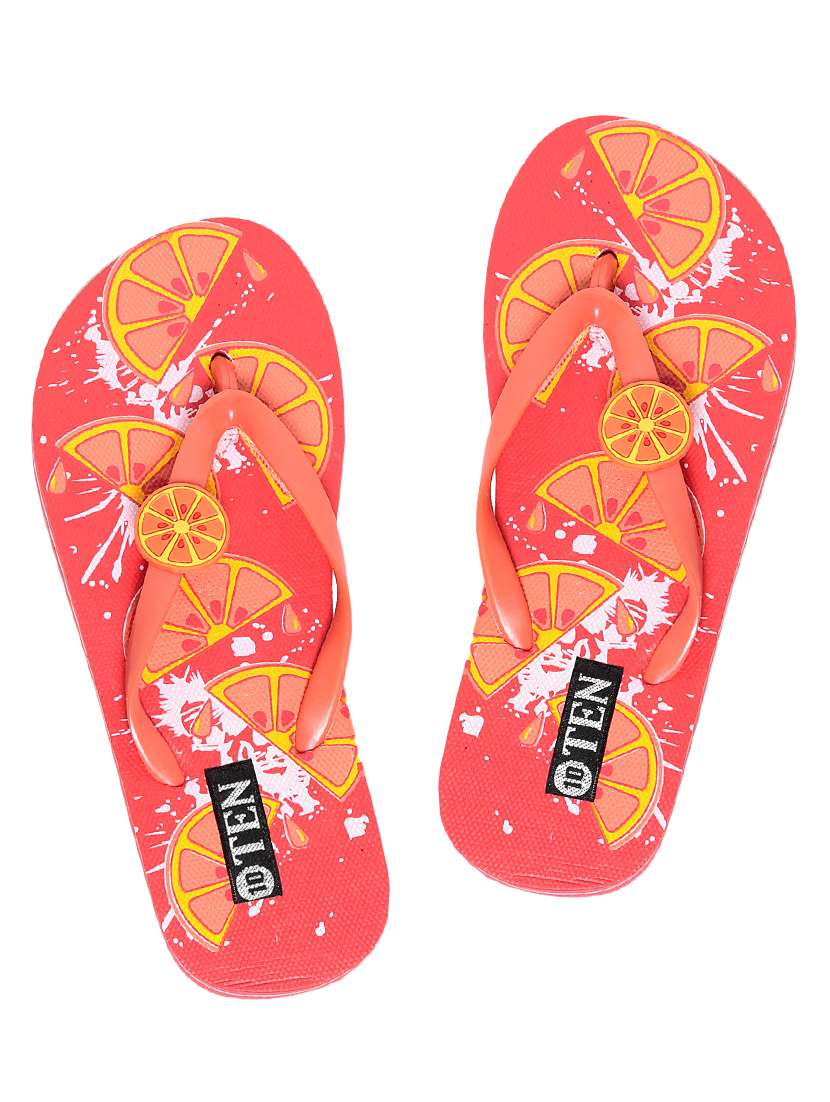 red leatherette  flip flop