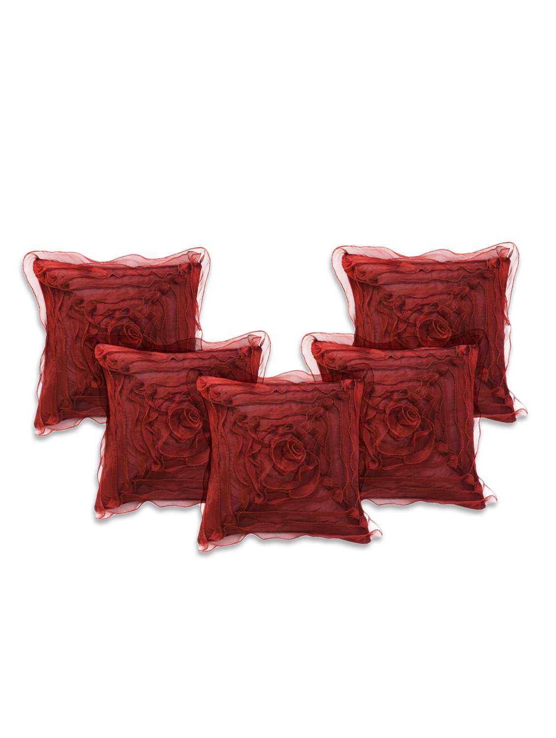 stybuzz embroidered cushion-set of 5