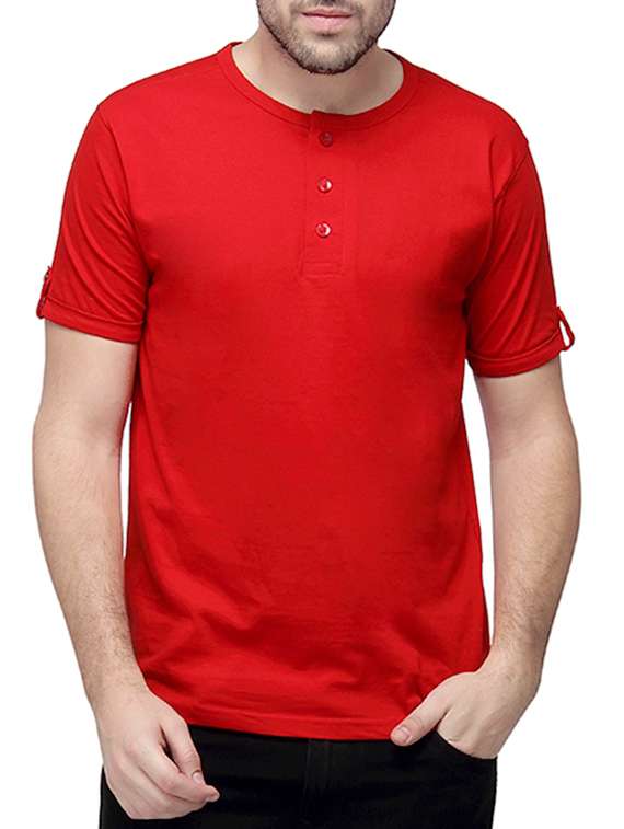 solid red cotton t-shirt