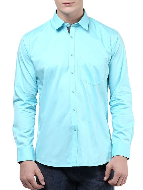light blue cotton casual shirt