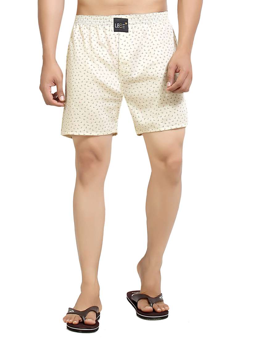 beige cotton boxer