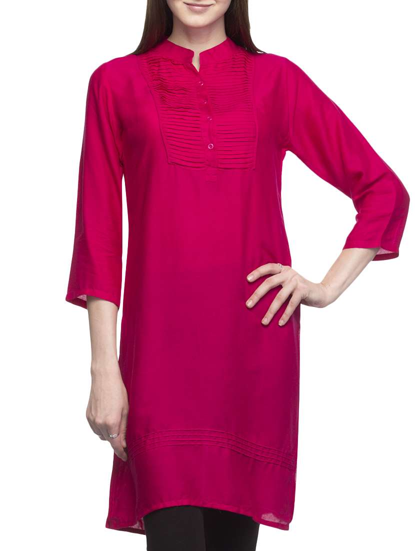 pink rayon straight kurta