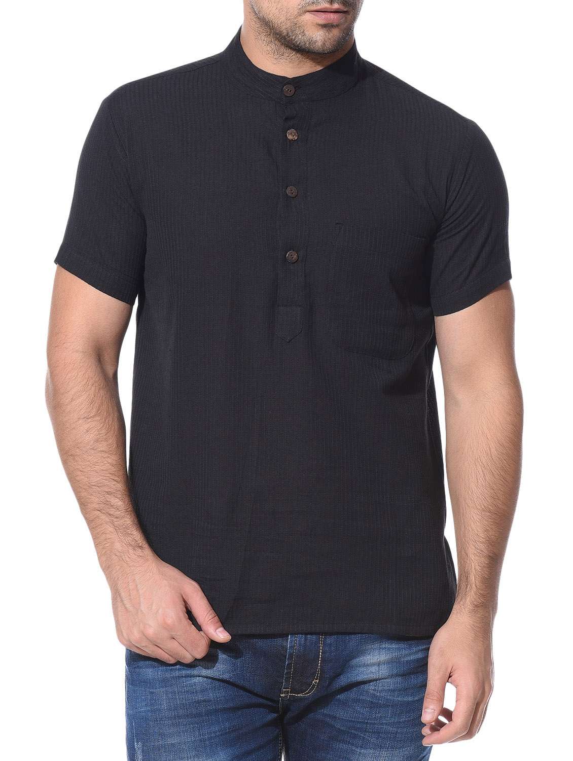 black cotton short  kurta