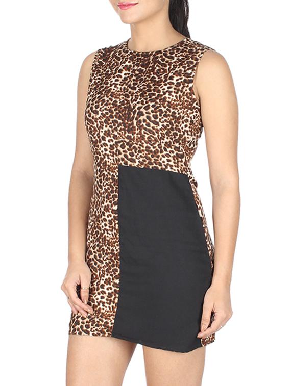 women's bodycon animal print dress - 10443710 - Standard Image - 1