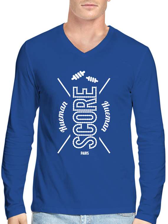 hueman blue colored, v- neck  tee- shirt